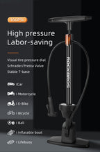 High Pressure Bicycle Floor Pump | 160 PSI, Schrader/Presta Valve & Ergonomic Design for Bikes, Motorcycles & Sports Equipment