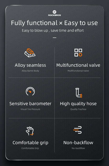 High Pressure Bicycle Floor Pump | 160 PSI, Schrader/Presta Valve & Ergonomic Design for Bikes, Motorcycles & Sports Equipment
