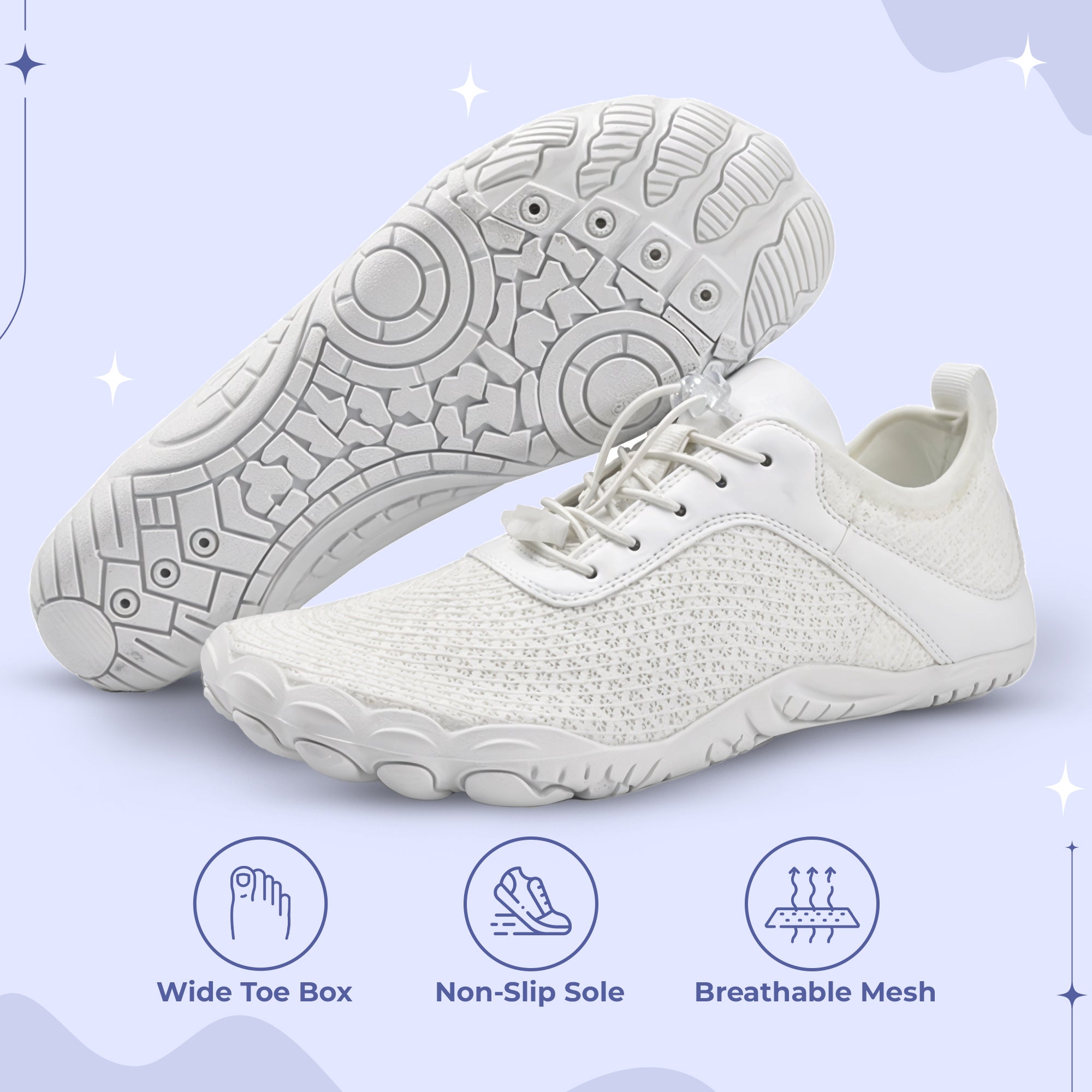 Non-Slip Barefoot Shoes | Wide Toe Box, Breathable Material & Lightweight for Hiking, Yoga, and Everyday Wear