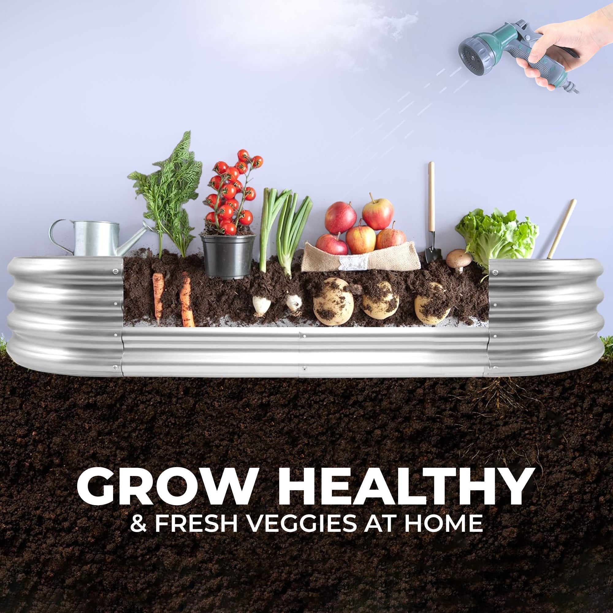 Galvanised Steel Raised Garden Bed | Durable, Modular Design for Organized Planting in Your Outdoor Space