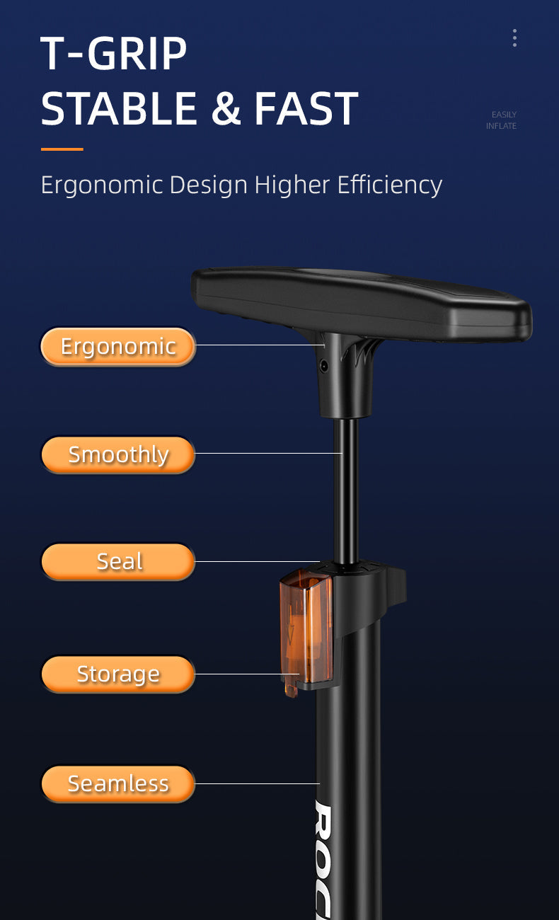 High Pressure Bicycle Floor Pump | 160 PSI, Schrader/Presta Valve & Ergonomic Design for Bikes, Motorcycles & Sports Equipment