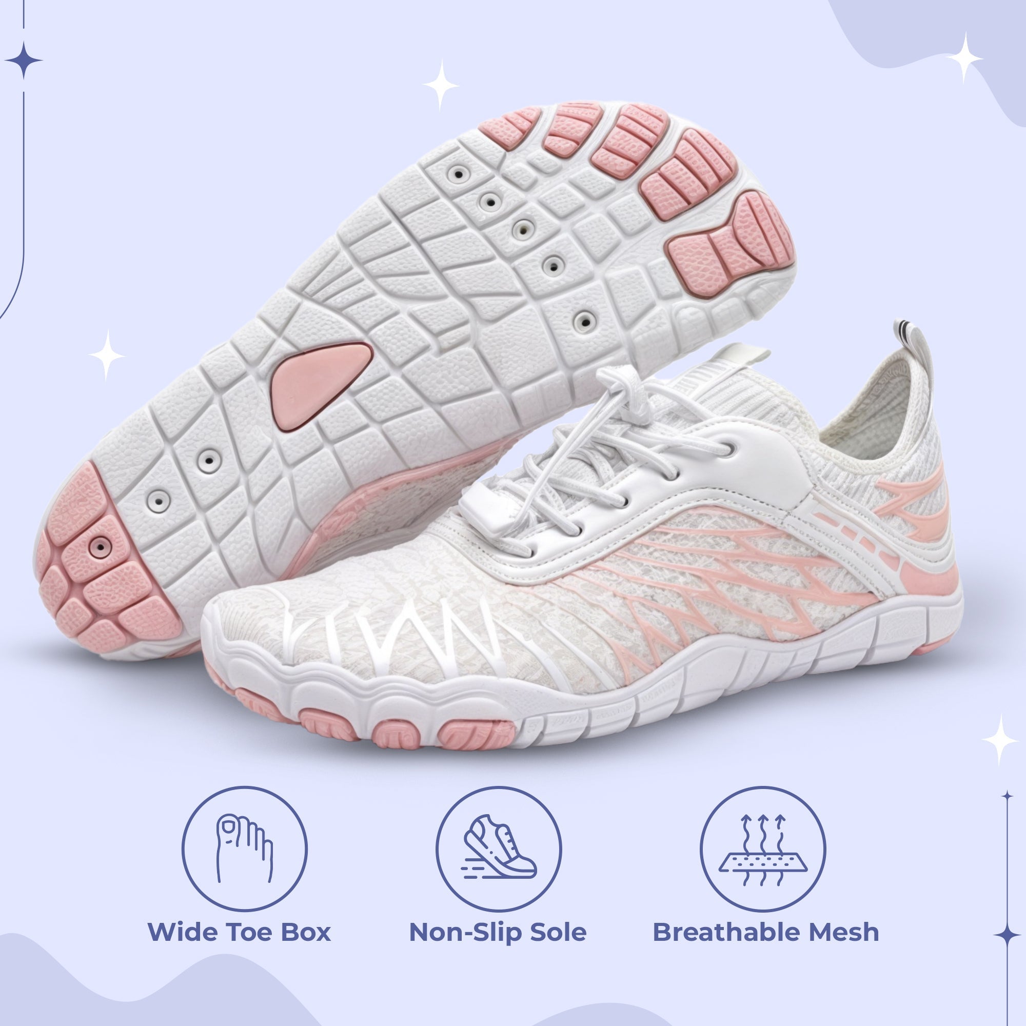 Non-Slip Barefoot Shoes | Wide Toe Box, Breathable Material & Lightweight for Hiking, Yoga, and Everyday Wear