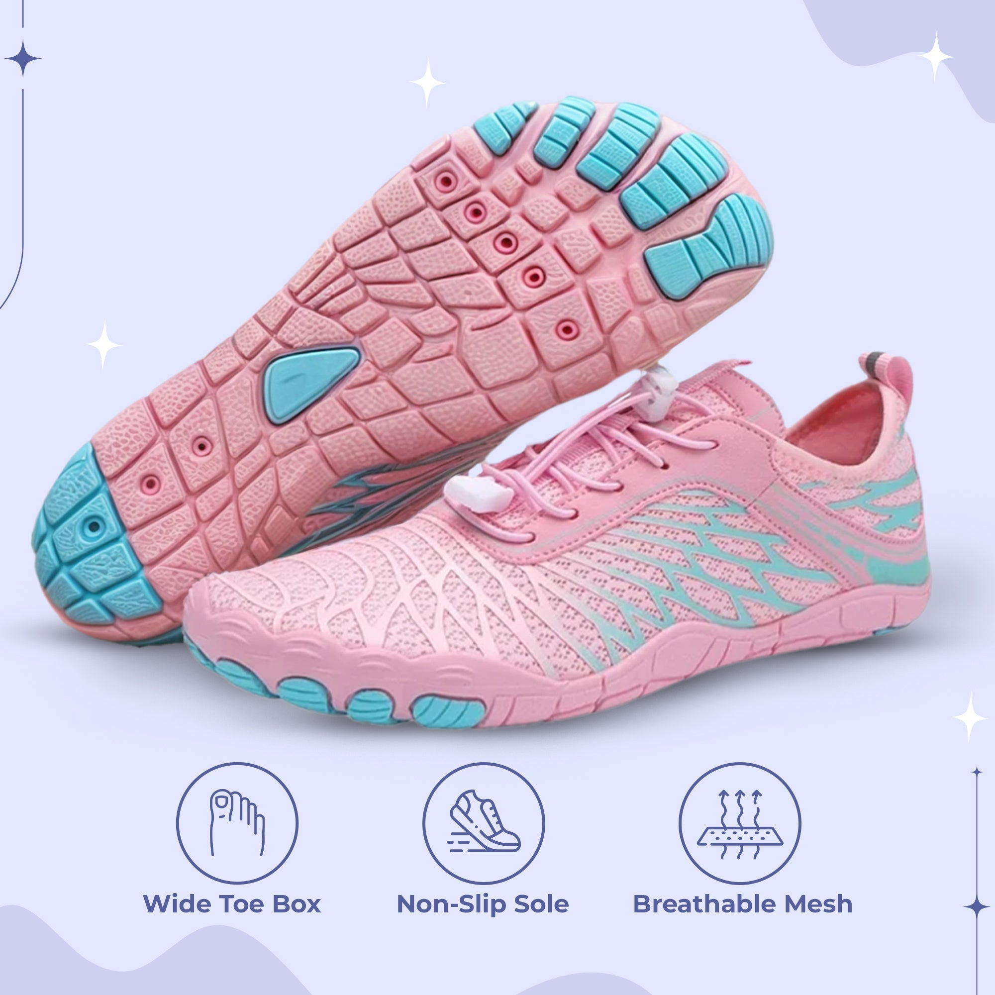 Non-Slip Barefoot Shoes | Wide Toe Box, Breathable Material & Lightweight for Hiking, Yoga, and Everyday Wear