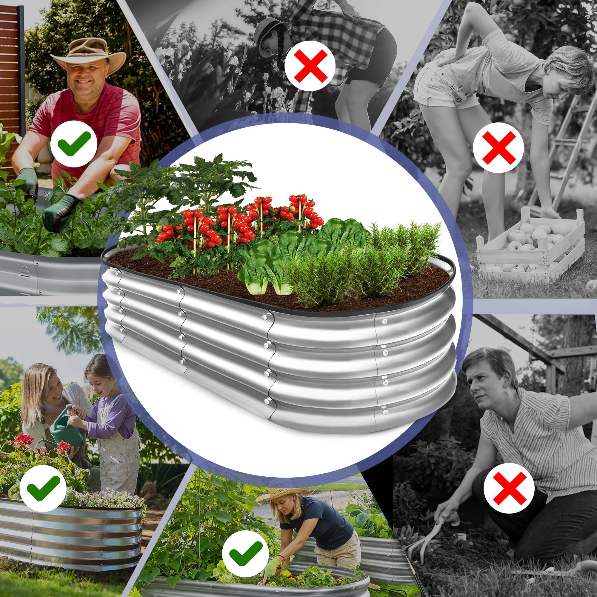 Galvanised Steel Raised Garden Bed | Durable, Modular Design for Organized Planting in Your Outdoor Space