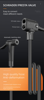 High Pressure Bicycle Floor Pump | 160 PSI, Schrader/Presta Valve & Ergonomic Design for Bikes, Motorcycles & Sports Equipment