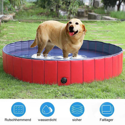 Folding Dog Pool | Durable, Claw-Resistant & Space-Saving for Garden, Patio or Travel Use