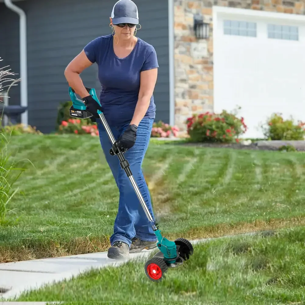 Lawn Grass Edge Cutter: Ultimate Battery Operated Turf Trimmer and Wiper Snipper with Wheels for Effortless Cutting