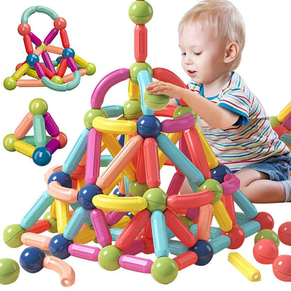 Magnetic Building Blocks | Durable, Safe & Creative Toy for Kids Aged 2+ to Enhance Coordination and Imagination