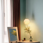 Alabaster Globe Pendant Light Fixture - Modern Hanging Ceiling Lamp for Kitchen, Dining Room & Entryway