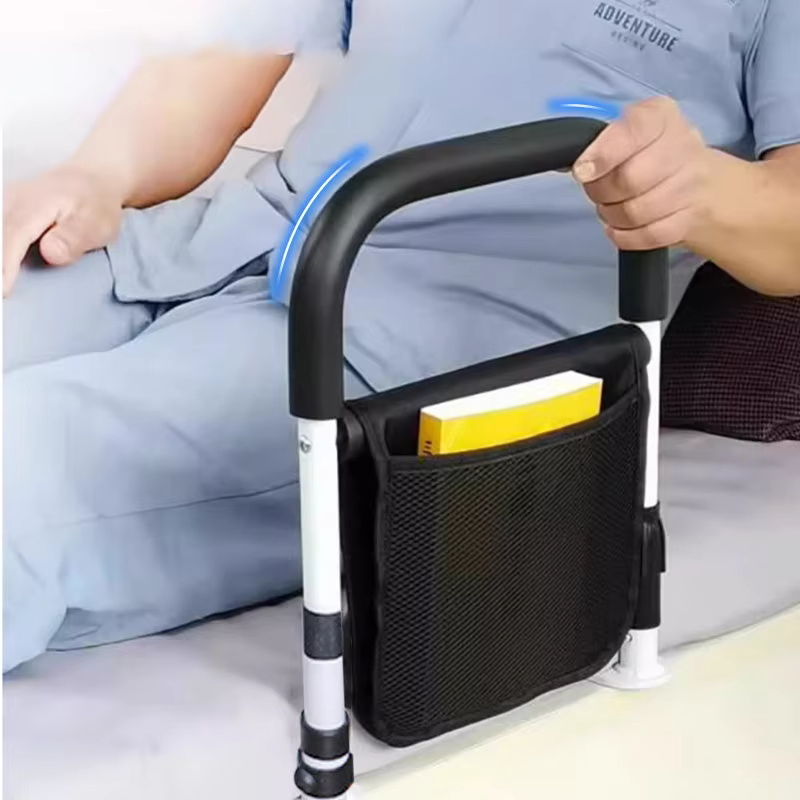 Safety Assist Bed Rail | Durable Carbon Steel Frame & Non-Slip Handle for Elderly Adults and Post-Surgery Support