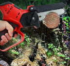 Cordless 6-inch Rechargeable Chainsaw | Lightweight, Hand-Held Design for Tree Trimming & Wood Cutting Tasks