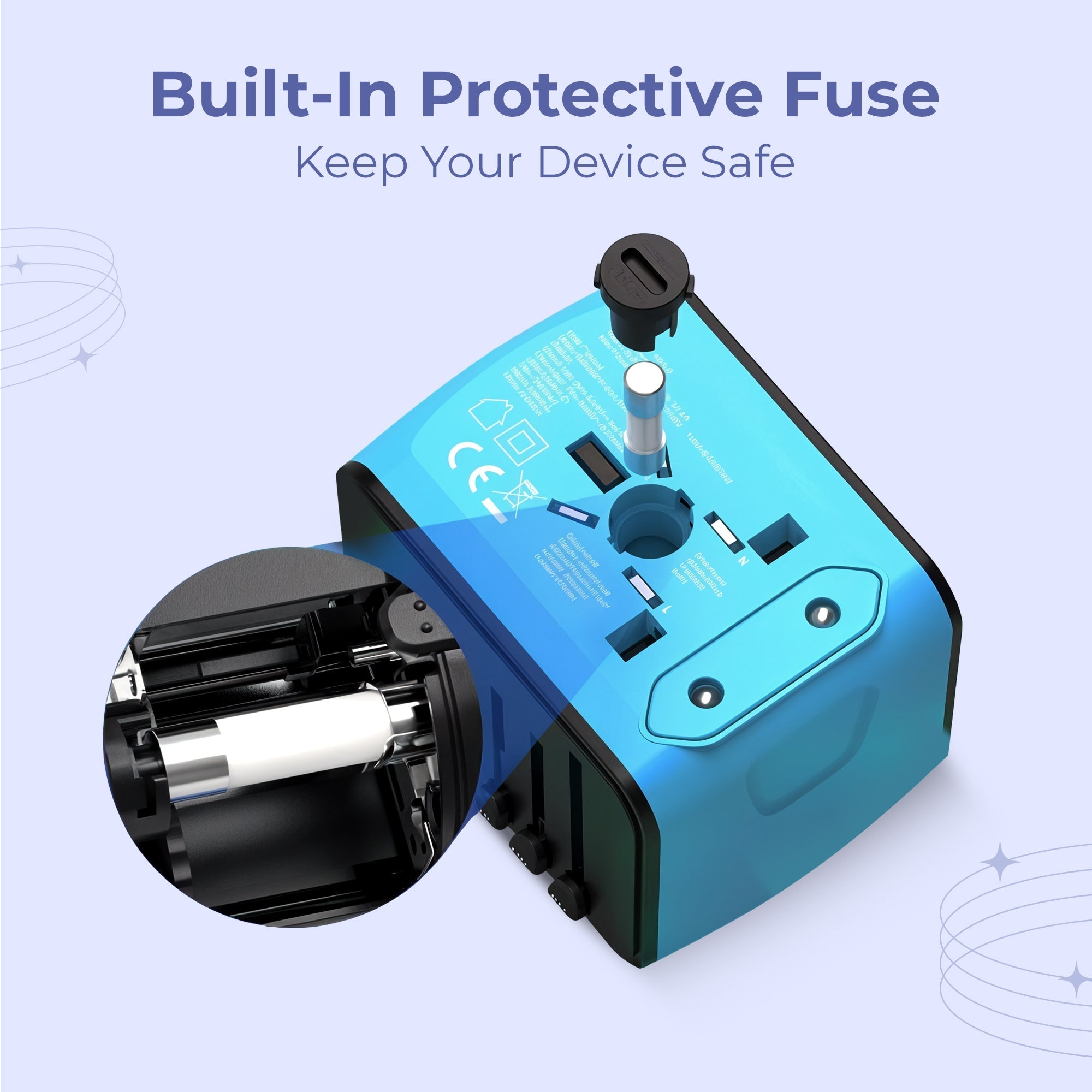 Universal Travel Power Adapter | Compact, Multi-Plug Design with 4 USB Ports for Global Charging Needs