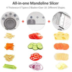 Mandoline Vegetable Slicer | Adjustable Stainless Steel Blades for Quick, Safe & Precise Vegetable Preparation