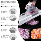 Mandoline Vegetable Slicer | Adjustable Stainless Steel Blades for Quick, Safe & Precise Vegetable Preparation