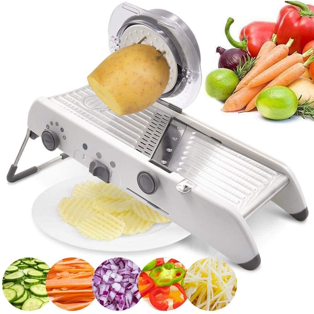 Mandoline Vegetable Slicer | Adjustable Stainless Steel Blades for Quick, Safe & Precise Vegetable Preparation