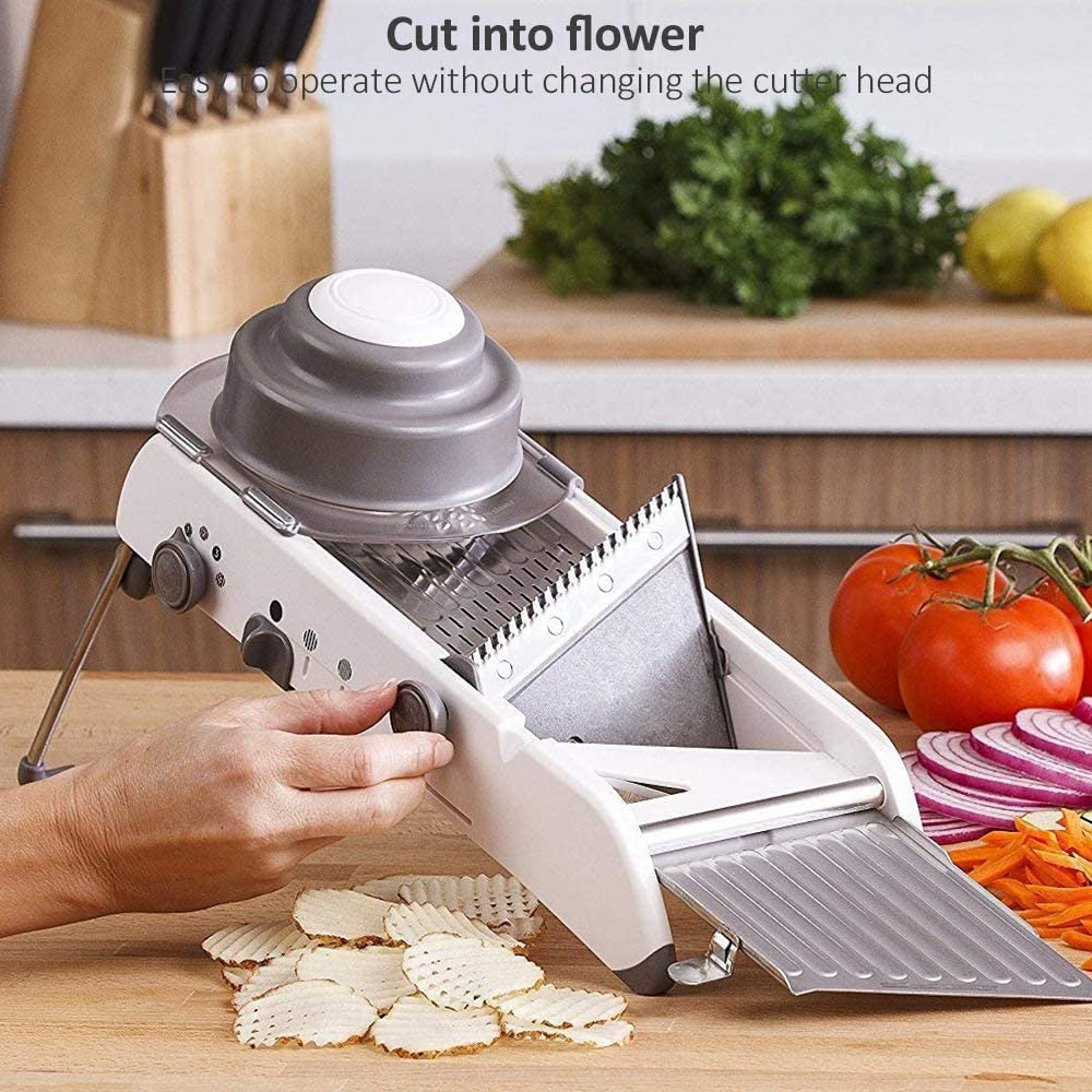 Mandoline Vegetable Slicer | Adjustable Stainless Steel Blades for Quick, Safe & Precise Vegetable Preparation