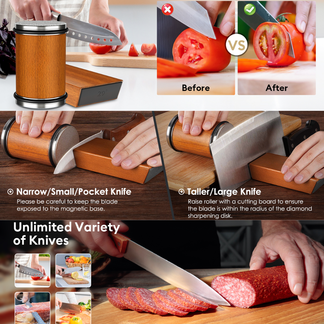 Premium Knife Sharpener - Easy & Safe Blade Sharpening at Home
