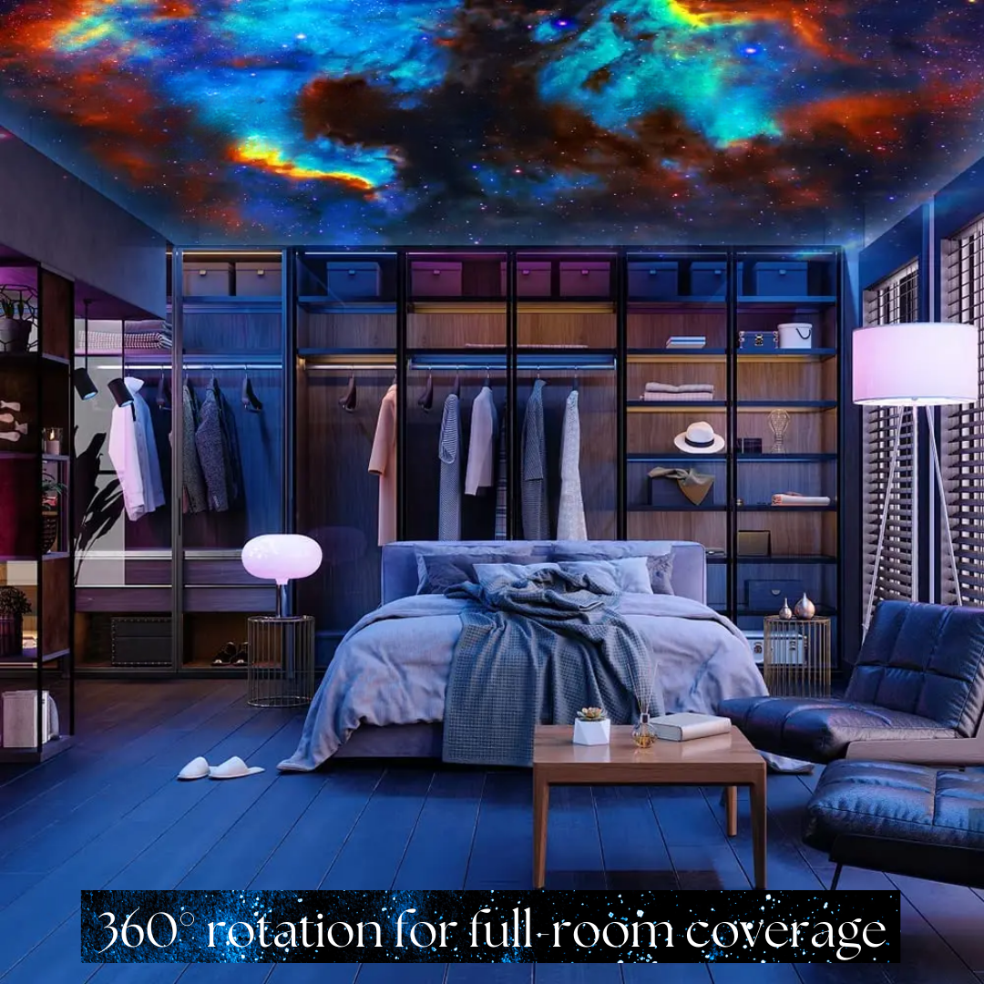 Galaxy Night Light Projector, 360-Degree Rotation- Transform Your Space with Ceiling Star Projections and Aurora Effects