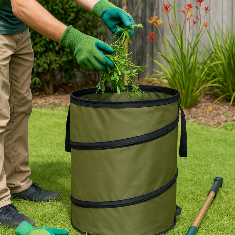 Collapsible Pop-Up Garden Bag | Heavy-Duty, Breathable Mesh for Easy Yard Cleanup and Storage