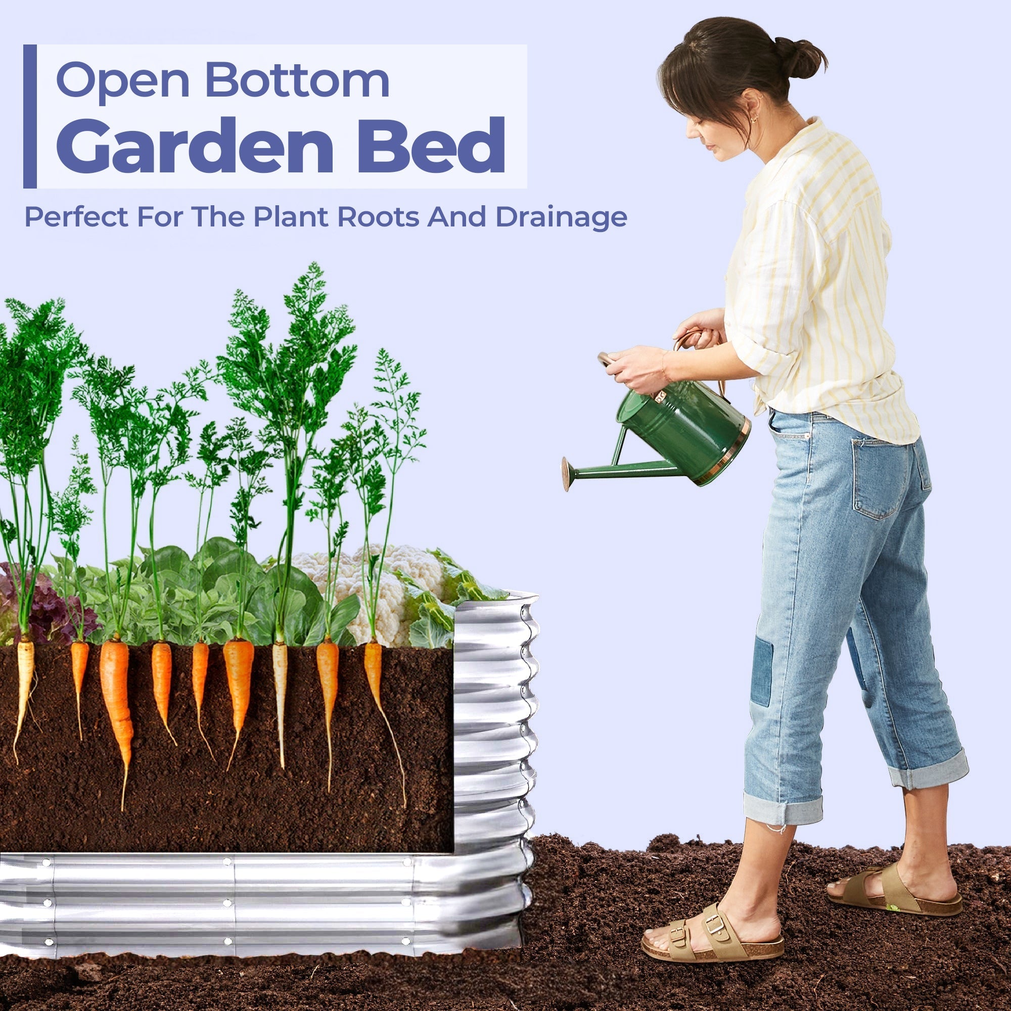 Galvanised Steel Raised Garden Bed | Durable, Modular Design for Organized Planting in Your Outdoor Space