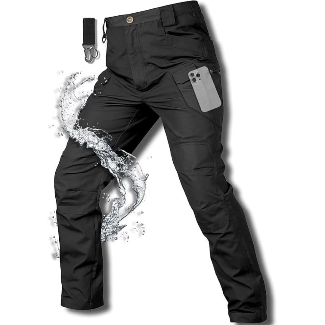 Waterproof Tactical Fleeced Lined Trousers | 10 Pockets, Reinforced Knees & Ideal for Outdoor Work and Sports