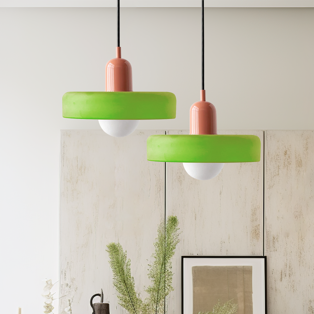 Colored Glass Bauhaus Pendant Light Fixture for Modern Home Decor & Dining Spaces