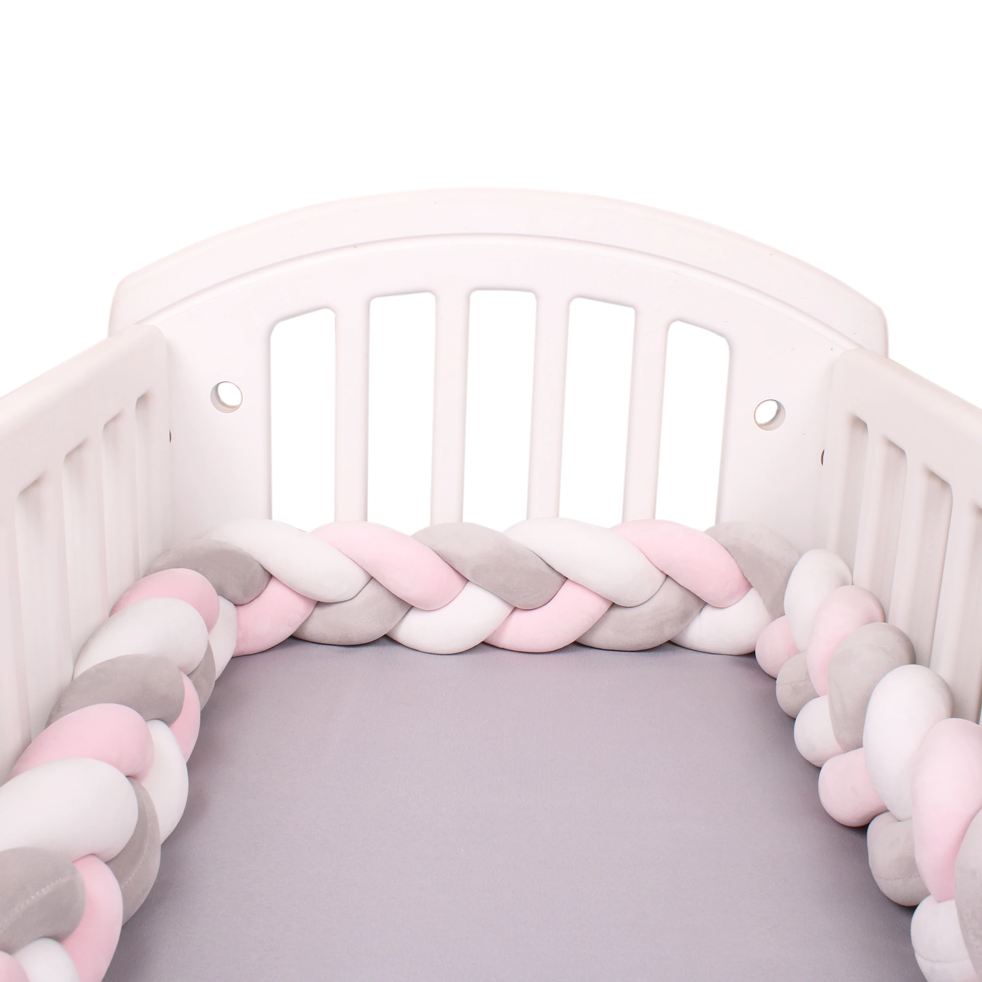 Cushioned Toddler Cot Bumper Set - Airflow Safety Bumpers for Cribs & Beds - Breathable Fabric, Soft Design for Nursery & Child's Room