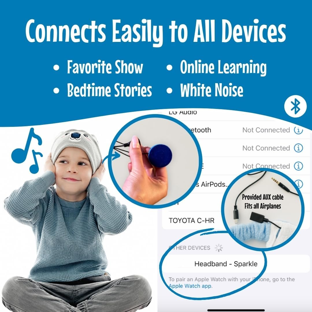 Wireless Bluetooth Kids Headphones | Volume-Limited, Adjustable Fit & Machine-Washable for Travel, School & Play