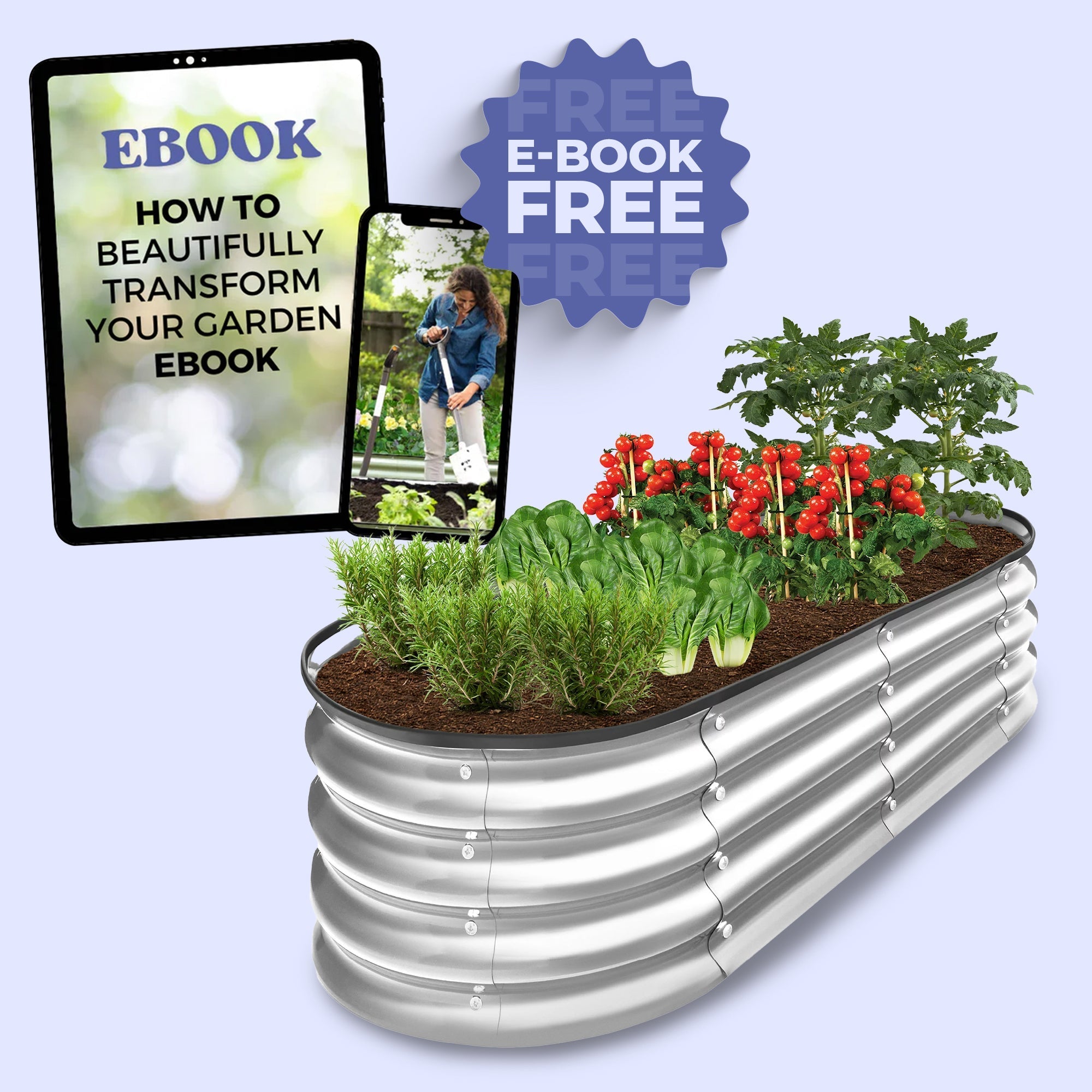 Galvanised Steel Raised Garden Bed | Durable, Modular Design for Organized Planting in Your Outdoor Space