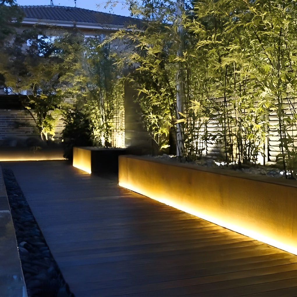 LED Waterproof Recessed Silicone Strip Lights - 10W Flexible Indoor/Outdoor Linear Lighting for Home & Garden Use