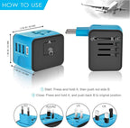 All-in-one Travel Power Adapter, for America to Australia, India, Europe, UK Plug Converter, Electric Adapter for Japan & Thailand - international power adapters