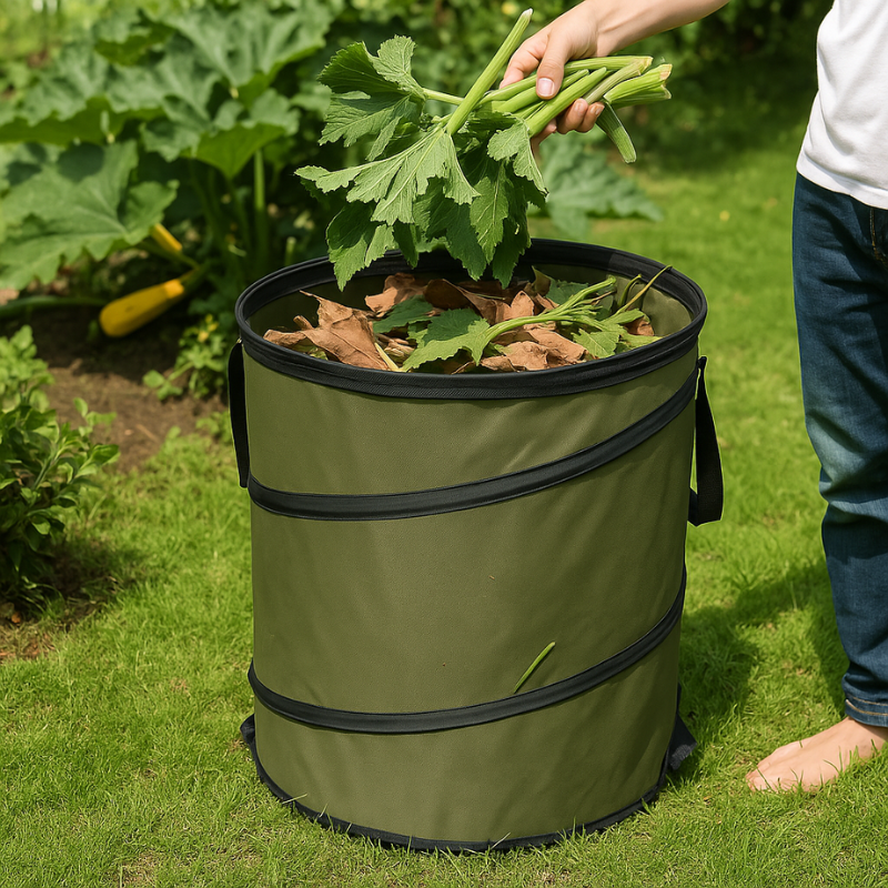 Collapsible Pop-Up Garden Bag | Heavy-Duty, Breathable Mesh for Easy Yard Cleanup and Storage