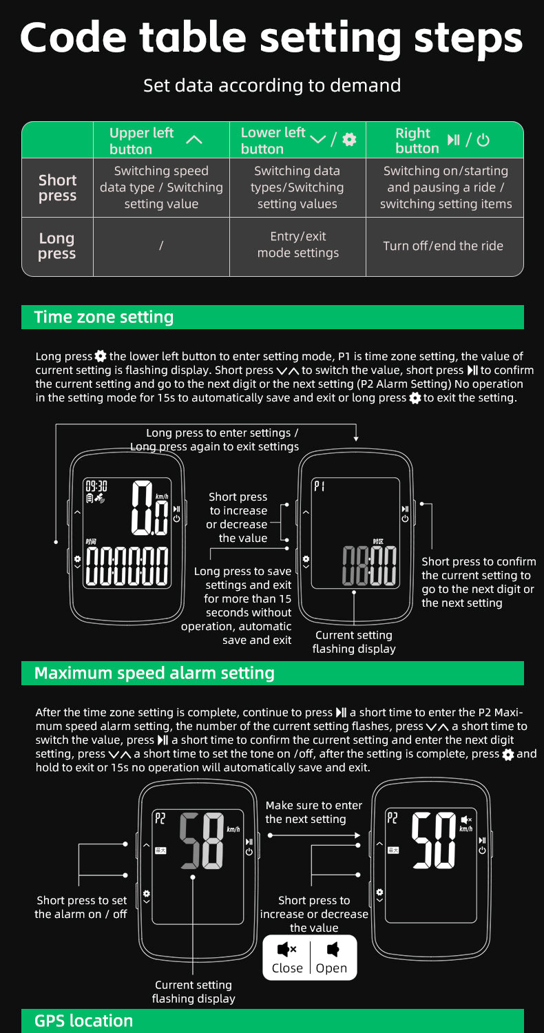 Bike Cycling GPS Computer | Bluetooth Wireless, IPX7 Waterproof & Ideal for Outdoor Adventures