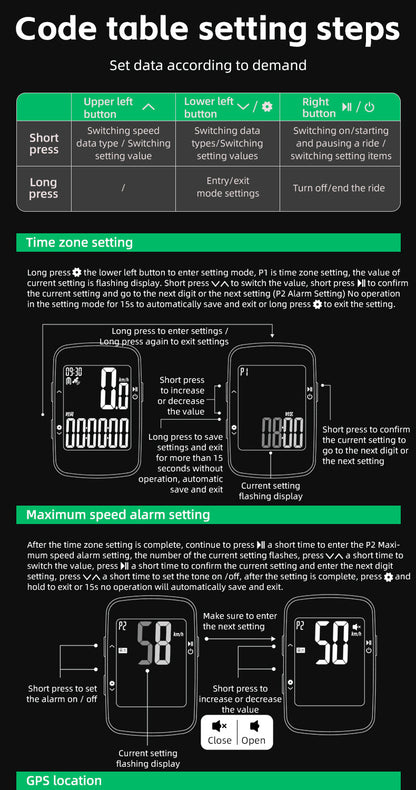 Bike Cycling GPS Computer | Bluetooth Wireless, IPX7 Waterproof & Ideal for Outdoor Adventures