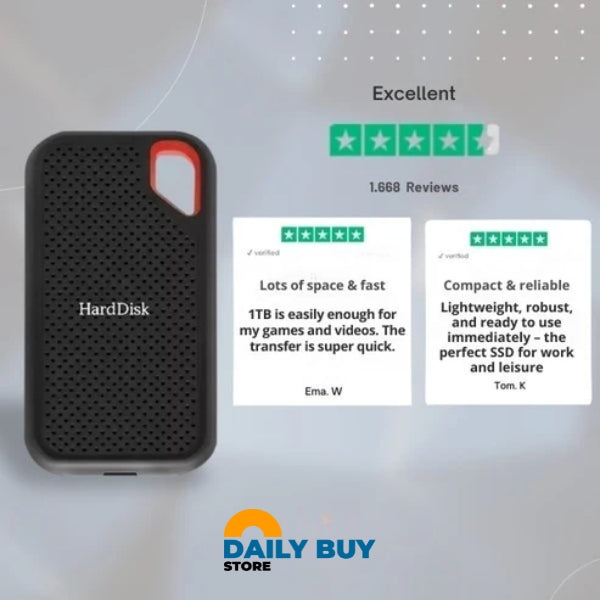 1TB External SSD Hard Drive – Ultra-Fast & Portable Solid State Drive