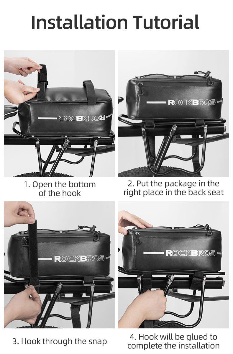 Deluxe Waterproof Bicycle Rear Rack Bag | Durable, Shock-Absorbing Design with Quick-Mount Straps for Commuting and Outdoor Adventures