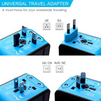 Universal Travel Power Adapter | Compact, Multi-Plug Design with 4 USB Ports for Global Charging Needs