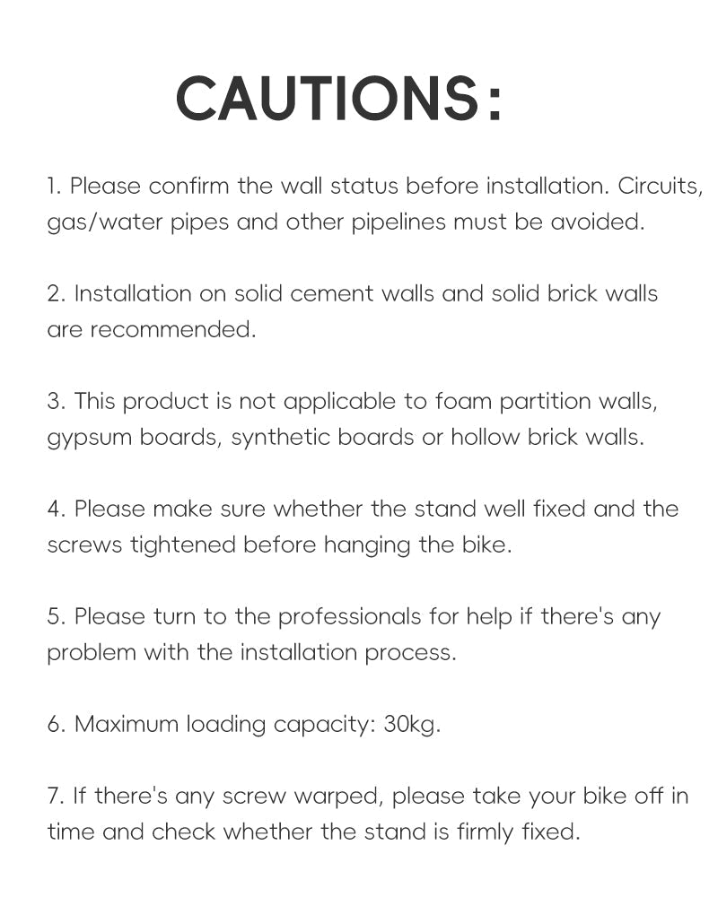 Wall-Mounted Bike Rack | Adjustable Carbon Steel Hook with 30kg Load Capacity for Space-Saving Bicycle Storage