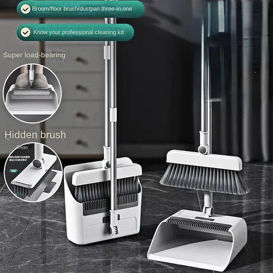 Multifunctional Broom and Dustpan Set | 3-in-1 Design with Ergonomic Handle for Efficient Home Cleaning