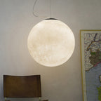 LED Pendant Ceiling Light - Modern 1-Light Supermoon Fixture, 10"/12"/16" Wide - Ideal for Dining Room & Living Spaces