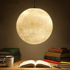 LED Pendant Ceiling Light - Modern 1-Light Supermoon Fixture, 10"/12"/16" Wide - Ideal for Dining Room & Living Spaces