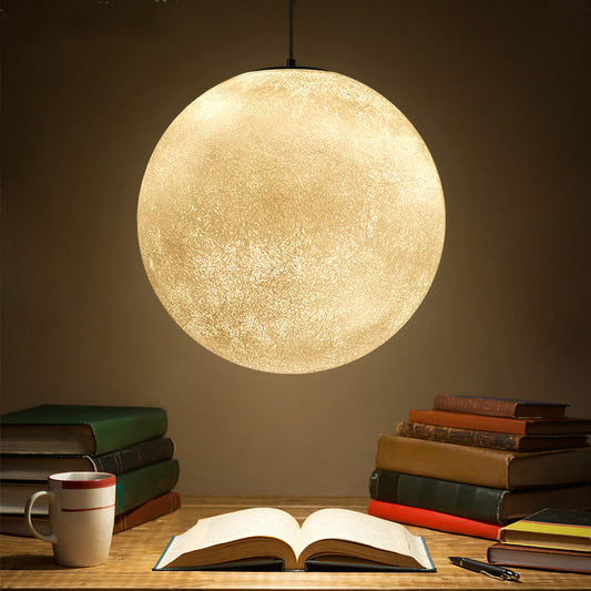 LED Pendant Ceiling Light - Modern 1-Light Supermoon Fixture, 10"/12"/16" Wide - Ideal for Dining Room & Living Spaces