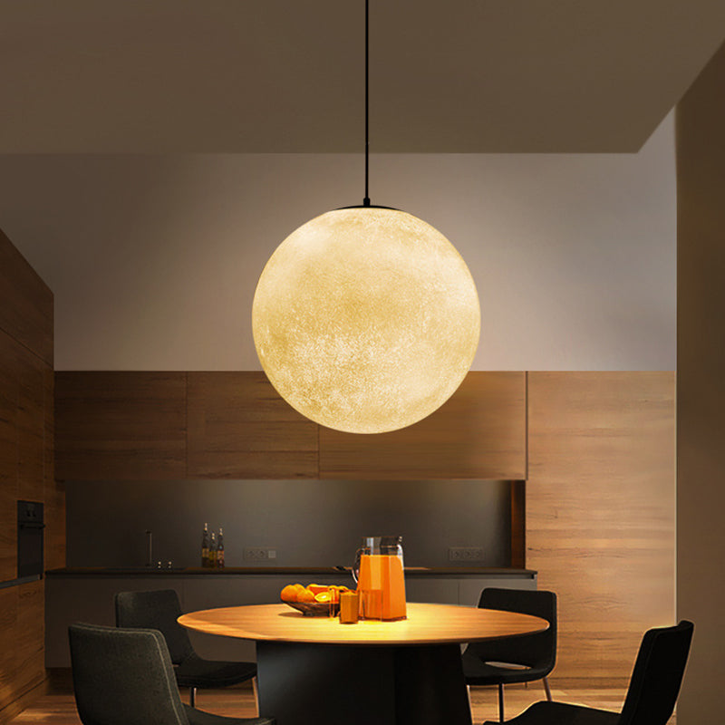 LED Pendant Ceiling Light - Modern 1-Light Supermoon Fixture, 10"/12"/16" Wide - Ideal for Dining Room & Living Spaces