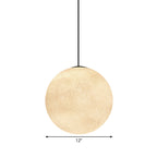 LED Pendant Ceiling Light - Modern 1-Light Supermoon Fixture, 10"/12"/16" Wide - Ideal for Dining Room & Living Spaces