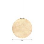 LED Pendant Ceiling Light - Modern 1-Light Supermoon Fixture, 10"/12"/16" Wide - Ideal for Dining Room & Living Spaces