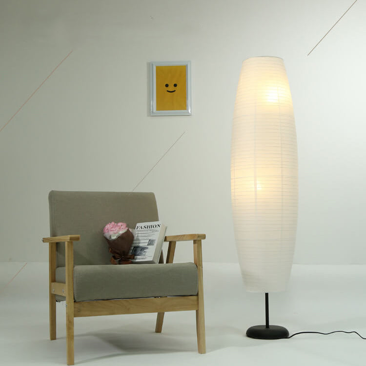 Minimalistic 2-Light Floor Lamp with Rice Paper Shade for Living Room & Bedroom Lighting