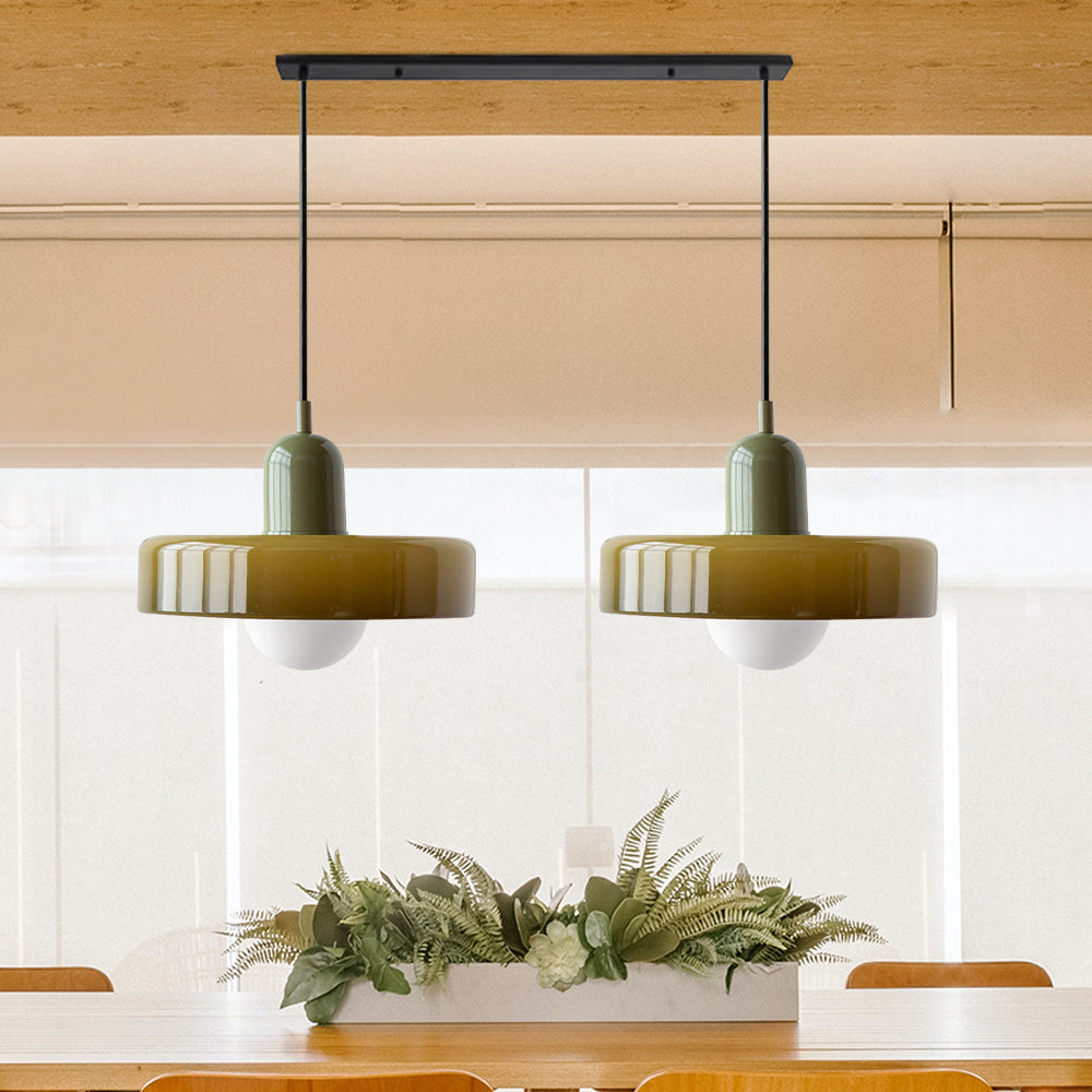 LED Glass Pendant Light with 2 Heads - Modern Design for Kitchen Island & Dining Room Lighting
