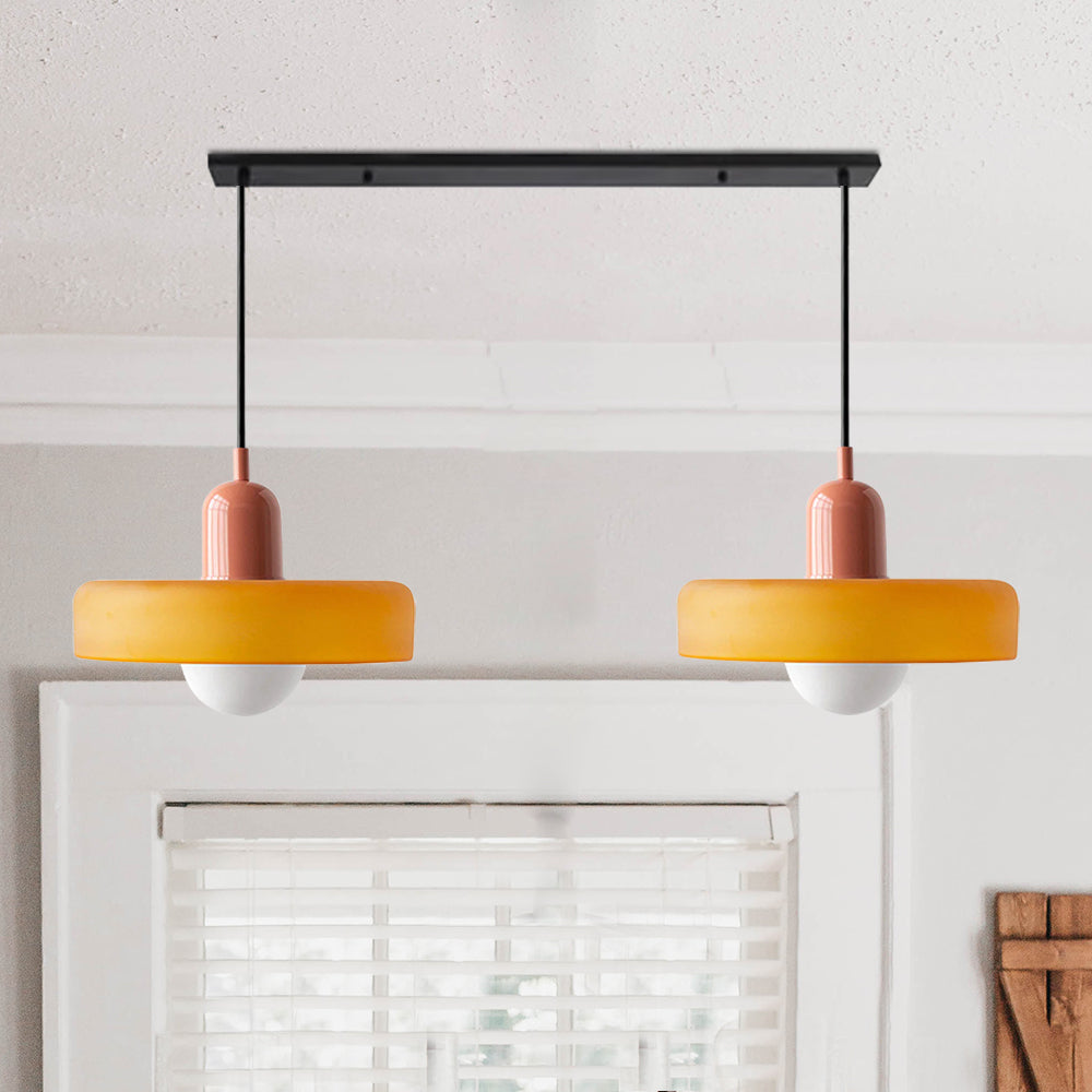 LED Glass Pendant Light with 2 Heads - Modern Design for Kitchen Island & Dining Room Lighting