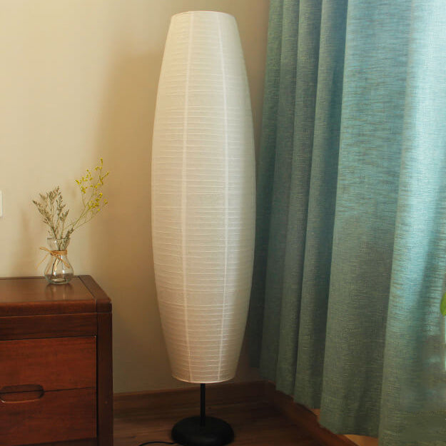 Minimalistic 2-Light Floor Lamp with Rice Paper Shade for Living Room & Bedroom Lighting