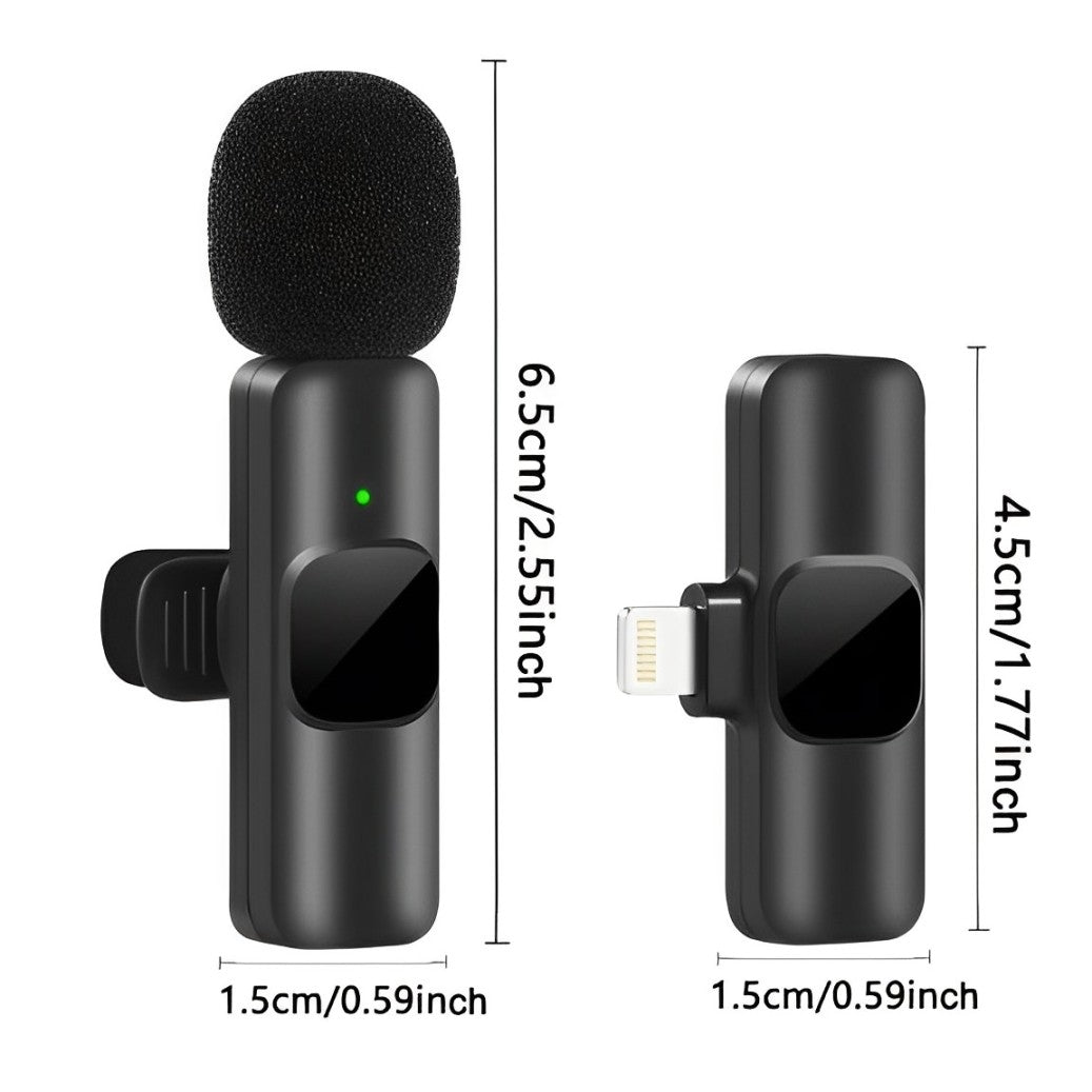 Wireless Phone Microphone - Bluetooth-Compatible Mic for iPhone & Android - Pocket Pro Mini Wireless Mic